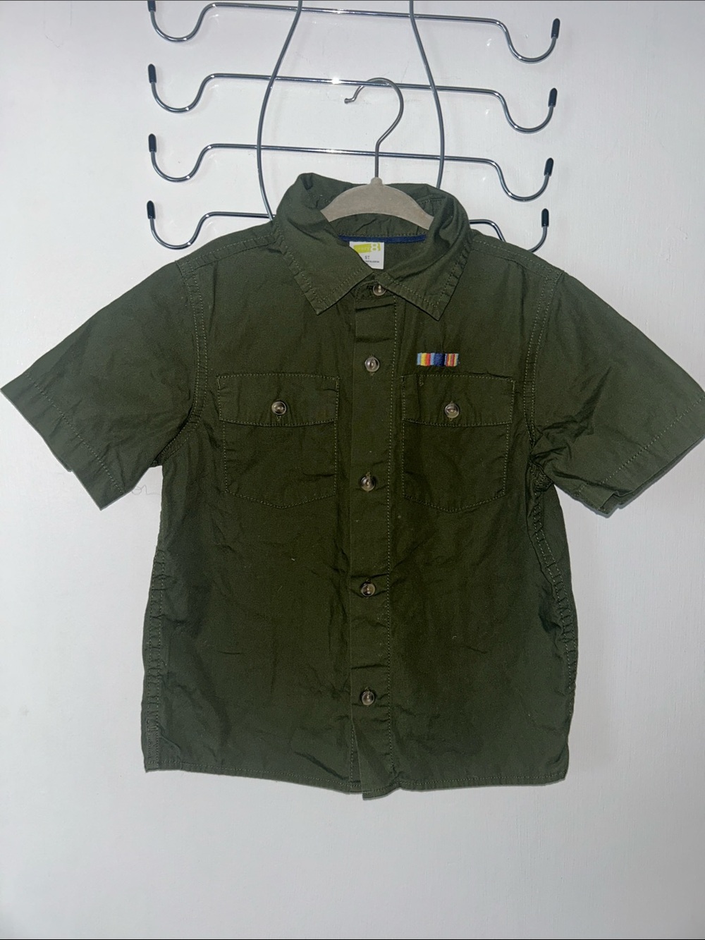 Crazy 8 Olive Green Short Sleeve Button Shirt